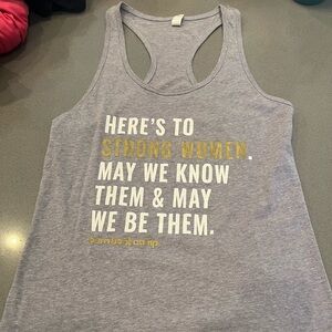 Burn Boot Camp racerback tank top “heres to strong women”